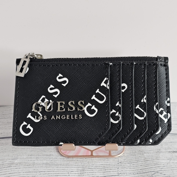 NWOT Guess Laural II / MIHOK Black & White Card Holder - Picture 1 of 7
